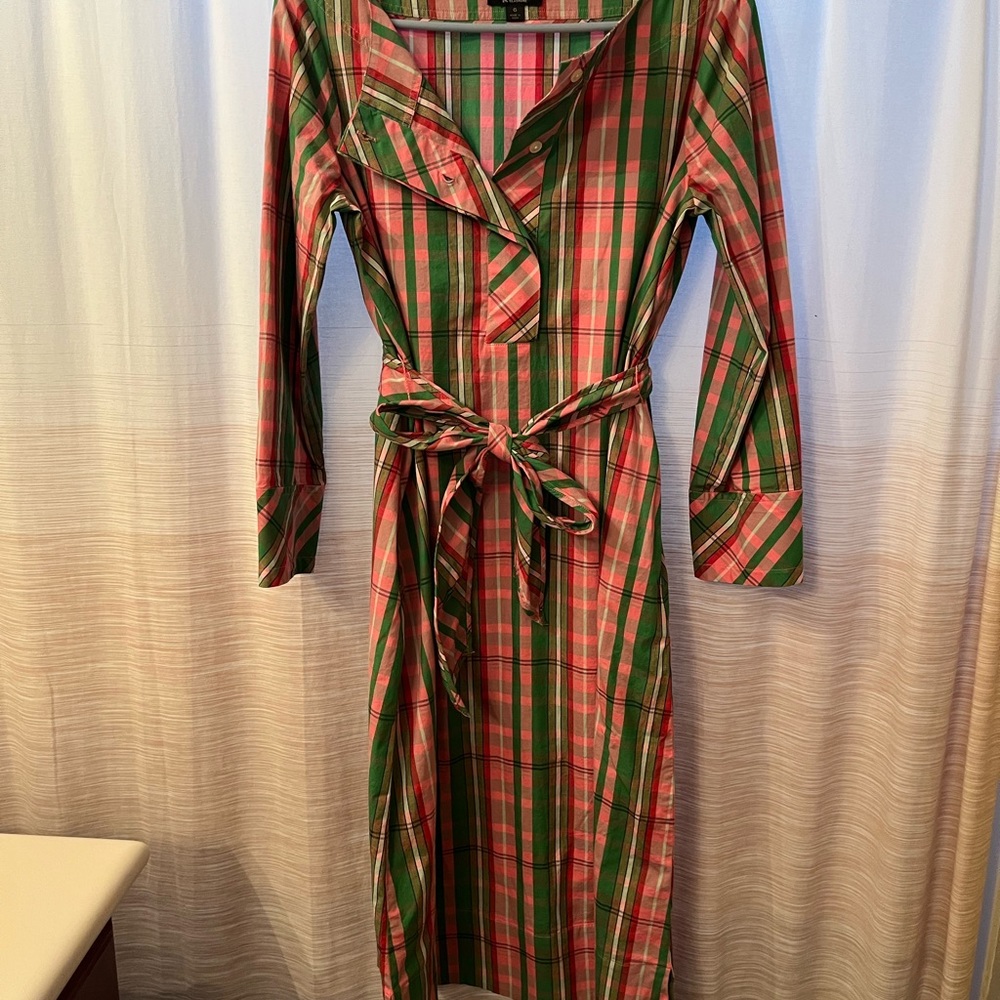 J crew Stretch cotton poplin shirtdress with removable belt - Picture 4 of 5